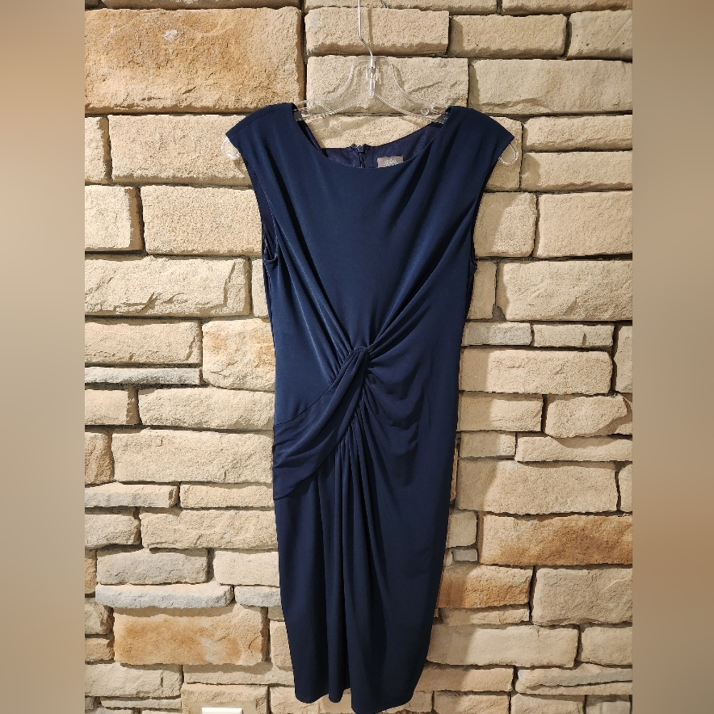 Vince Camuto Navy Ruched Dress Size 6